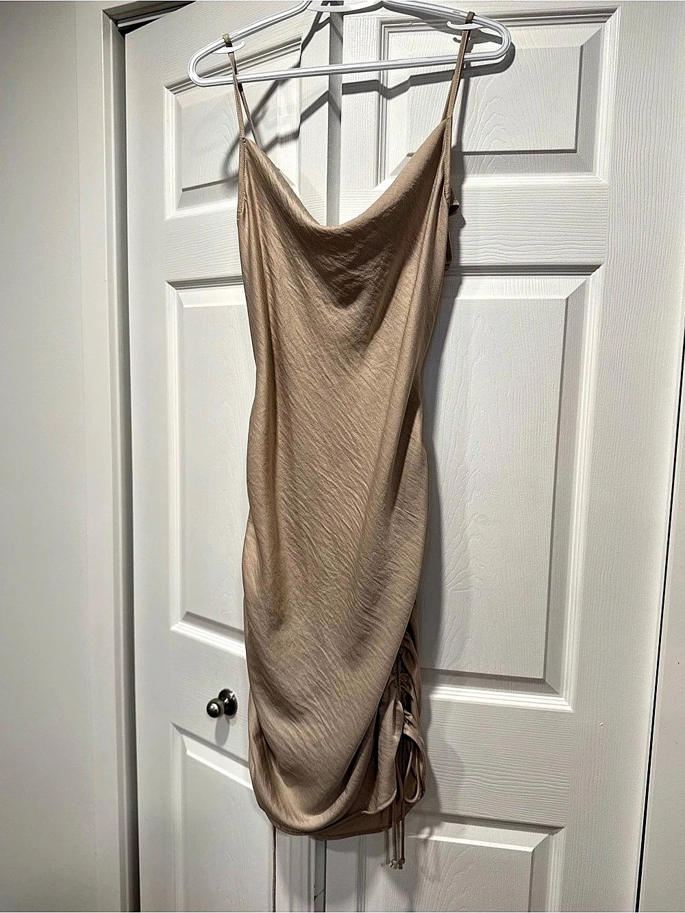 By Together Collection ruched maxi dress Ruched Maxi Dress in Beige Size Medium